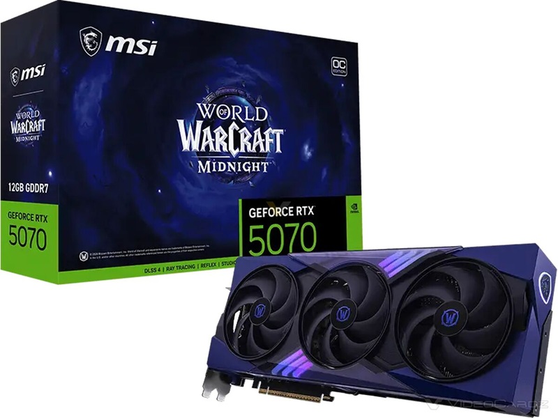 MSI GeForce RTX 5070 в золотистом цвете