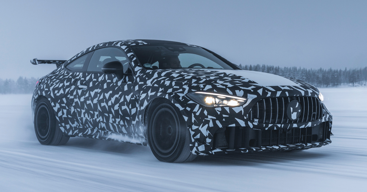 Mercedes-Benz coupe during winter testing