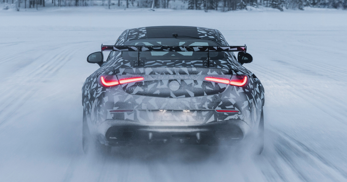 Camouflaged high-performance Mercedes-Benz coupe