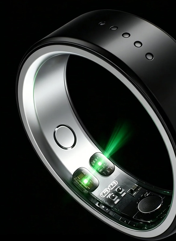 Rogbid ZenRing in Obsidian Black — nano-ceramic exterior, stainless steel inner band, 5 grams.