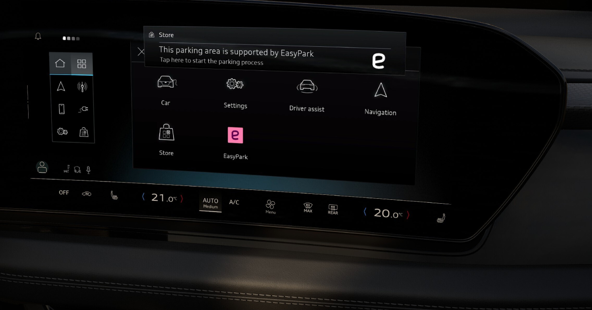 EasyPark на екрані системи Audi MMI