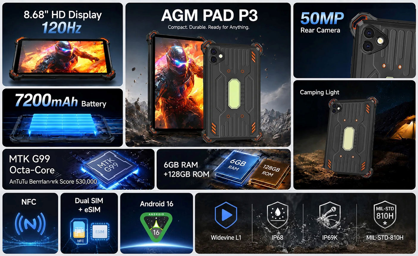 AGM Pad P3 Compact з ремінцем на зап'ястя