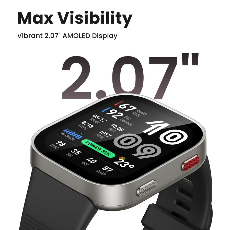 Екран Amazfit Bip Max при яскравому сонячному світлі