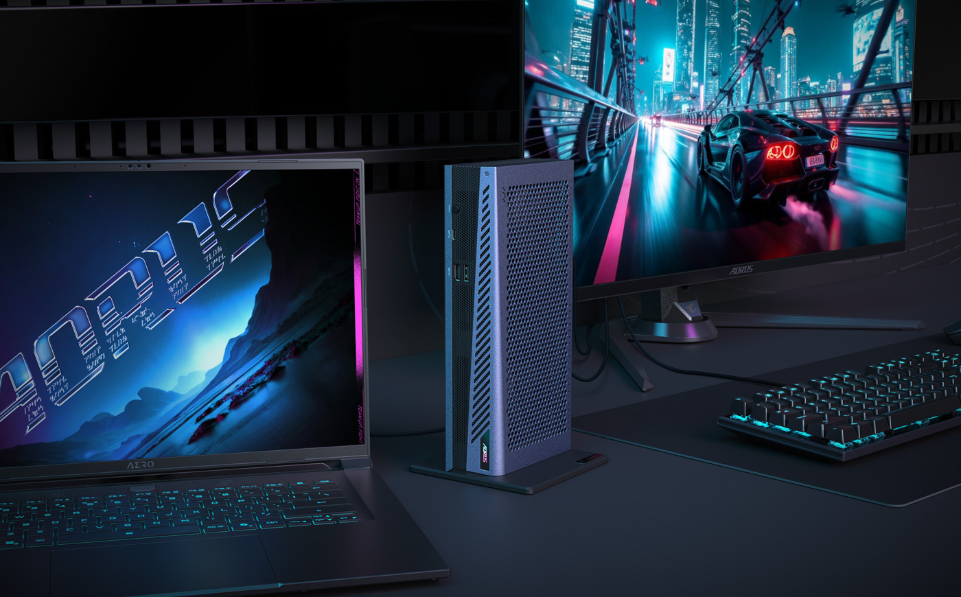 Les deux modèles de la gamme AORUS AI BOX présentés au Computex 2026.