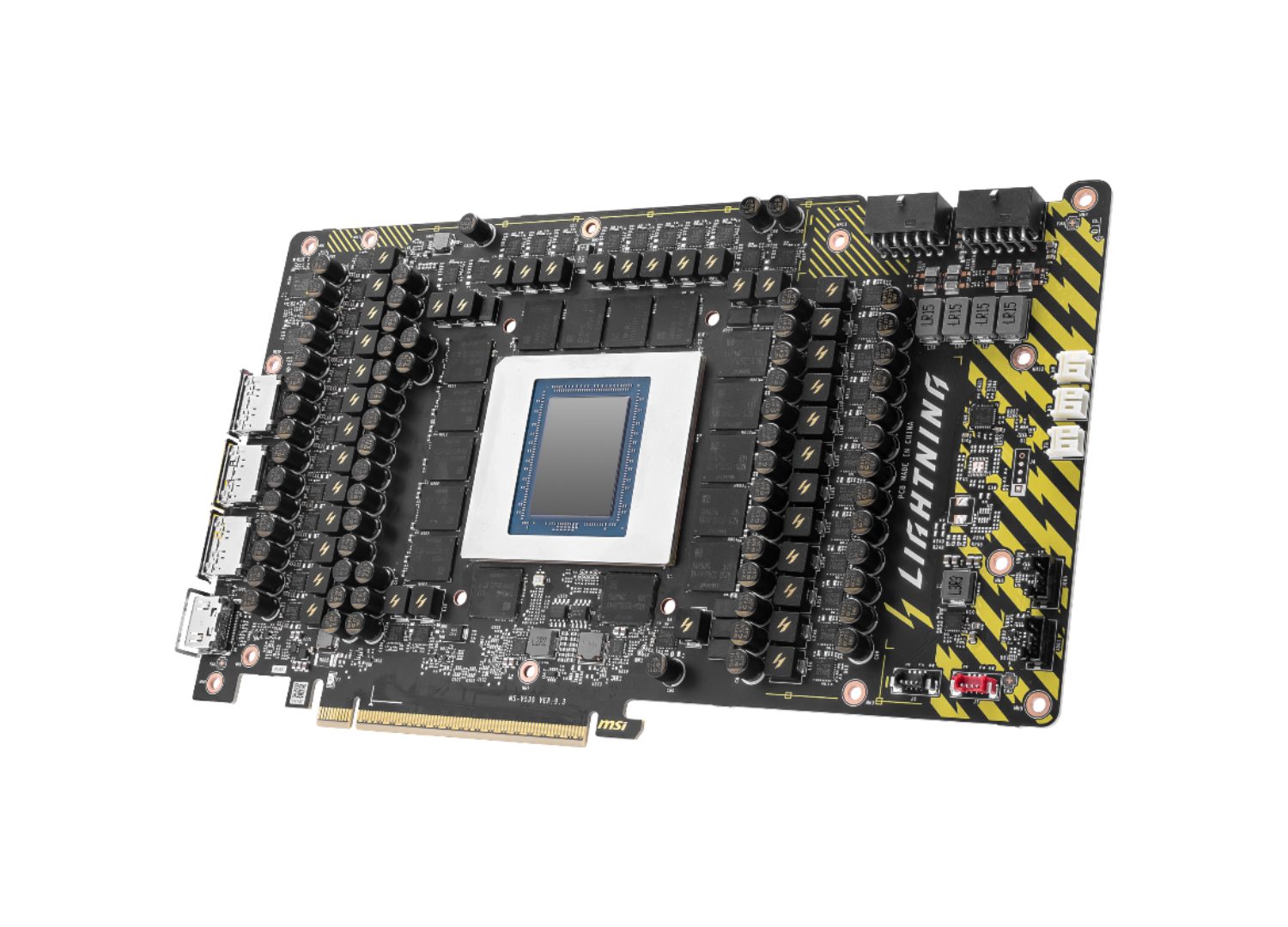 MSI GeForce RTX 5090 32G Lightning Z with an 8-inch display
