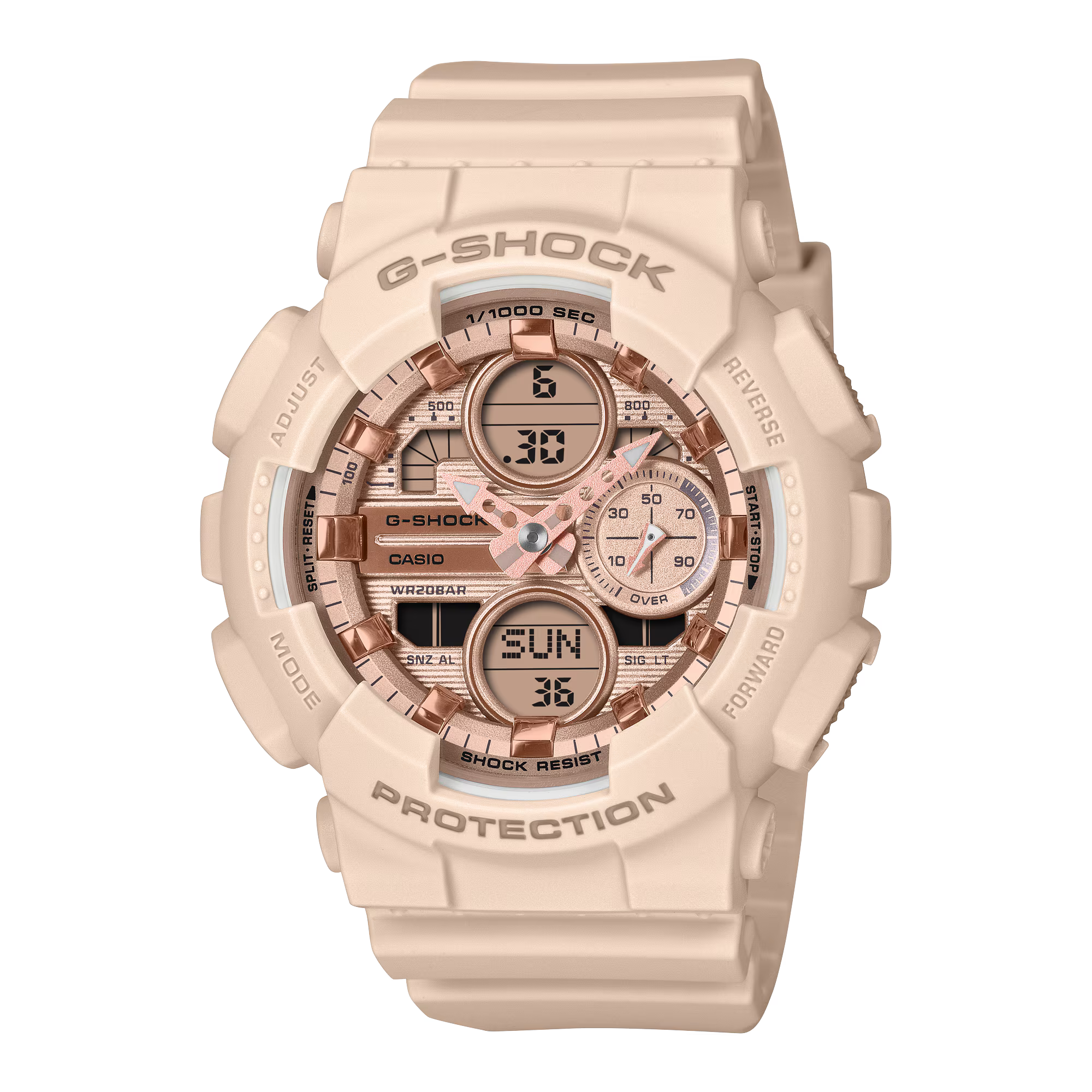 Casio G-Shock GMAS140PG-4A годинник з рожевим корпусом