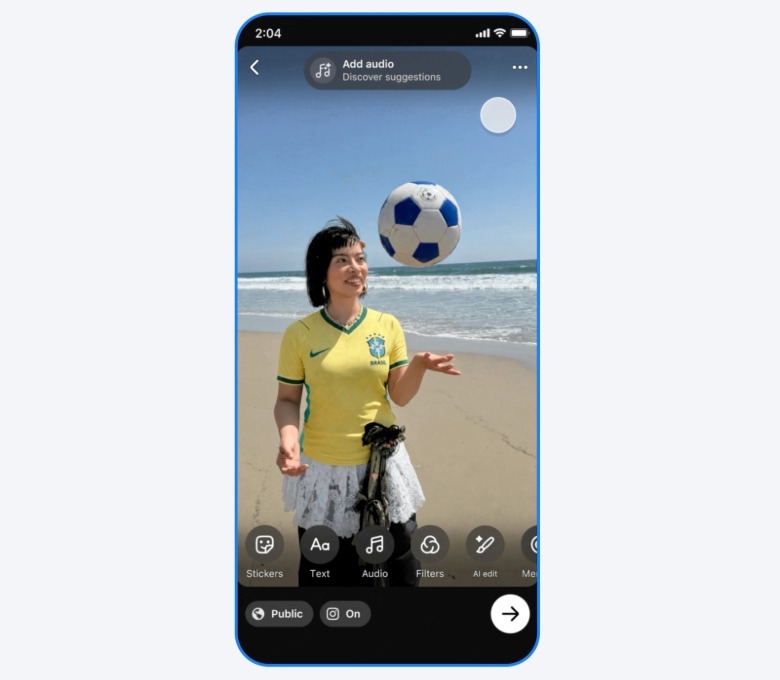 New creative tools include one-tap video montages and an AI wardrobe-swap preset.
