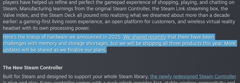 Попередній анонс нових пристроїв Valve