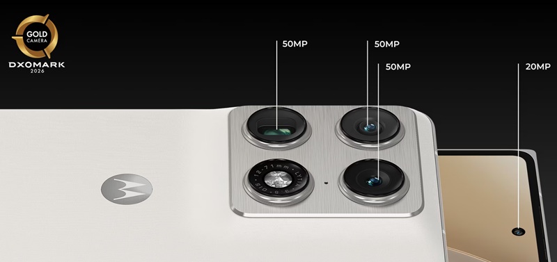 A triple 50MP camera array — wide, ultrawide, and 3x periscope telephoto.