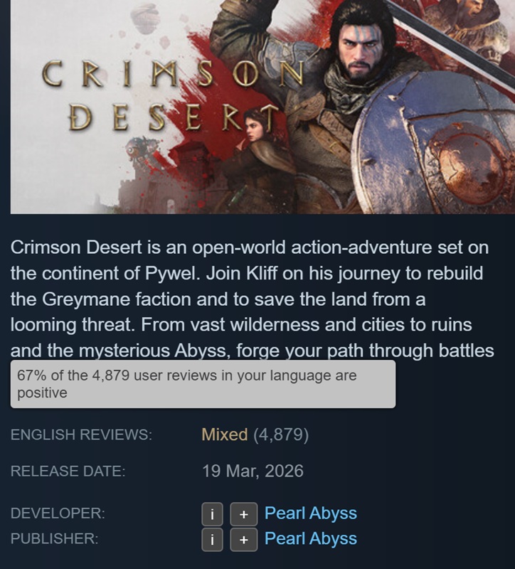 Screenshot of Crimson Desert gameplay