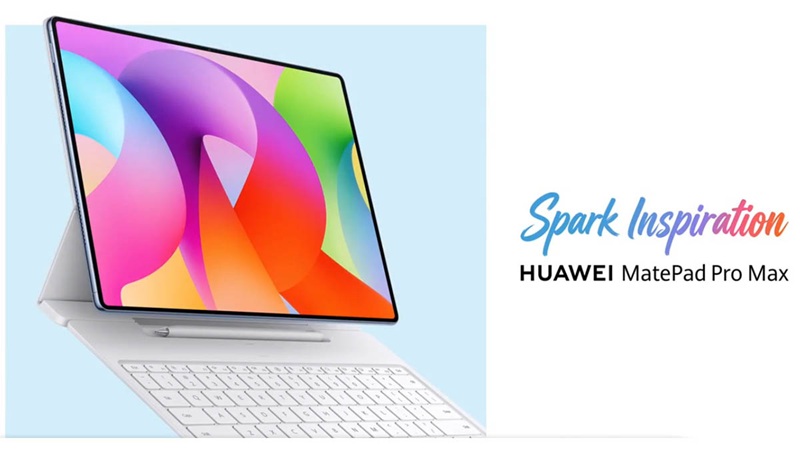 The MatePad Pro Max teaser highlights its 4.7mm profile — Huawei's thinnest tablet yet.