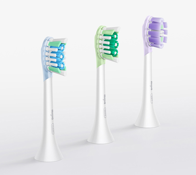 Three interchangeable brush heads cover daily, sensitive, and whitening use cases.