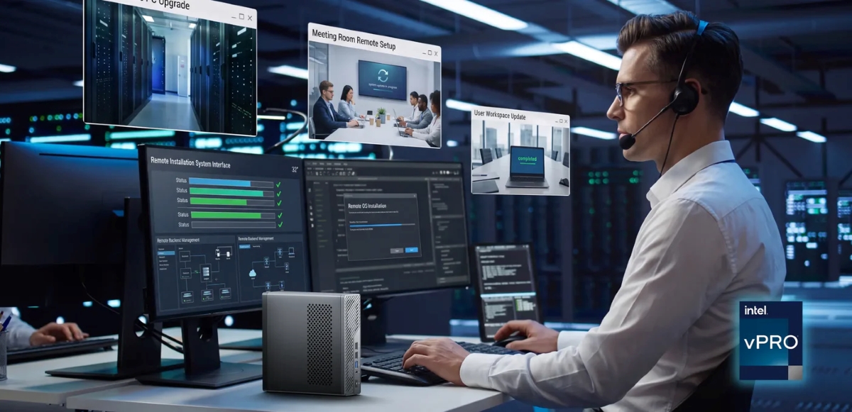 Le Minisforum MS-03 en version workstation compacte avec slot PCIe x8.