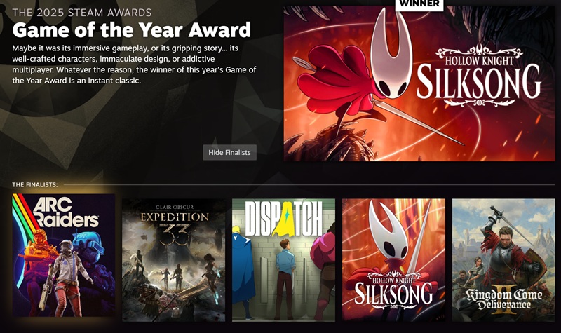 Logo of the Steam Awards 2025 Winners