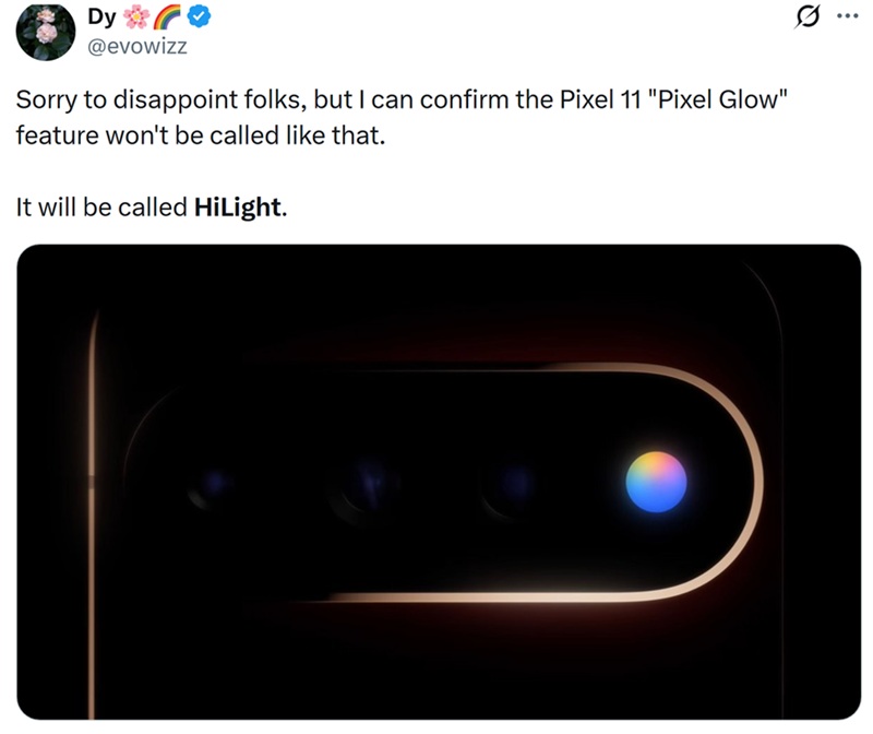 Le bandeau HiLight sur le bloc caméra du Pixel 11 Pro prend en charge tout le spectre de couleurs.