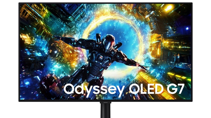 Samsung Odyssey G8 G80HS — the 32-inch 6K gaming monitor with Dual Mode switching between 165Hz native and 330Hz at 3K.