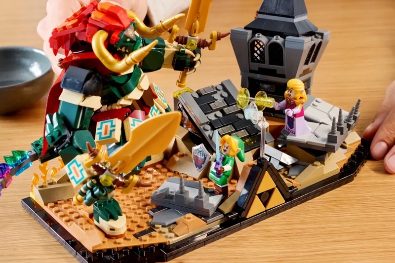 Minifigures of Link, Zelda, and Ganondorf