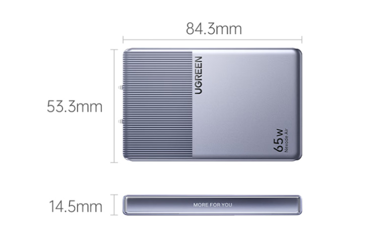 Dimensions du chargeur. Illustration : Ugreen