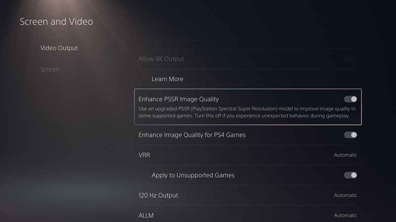 Налаштування PlayStation з новою технологією PSSR